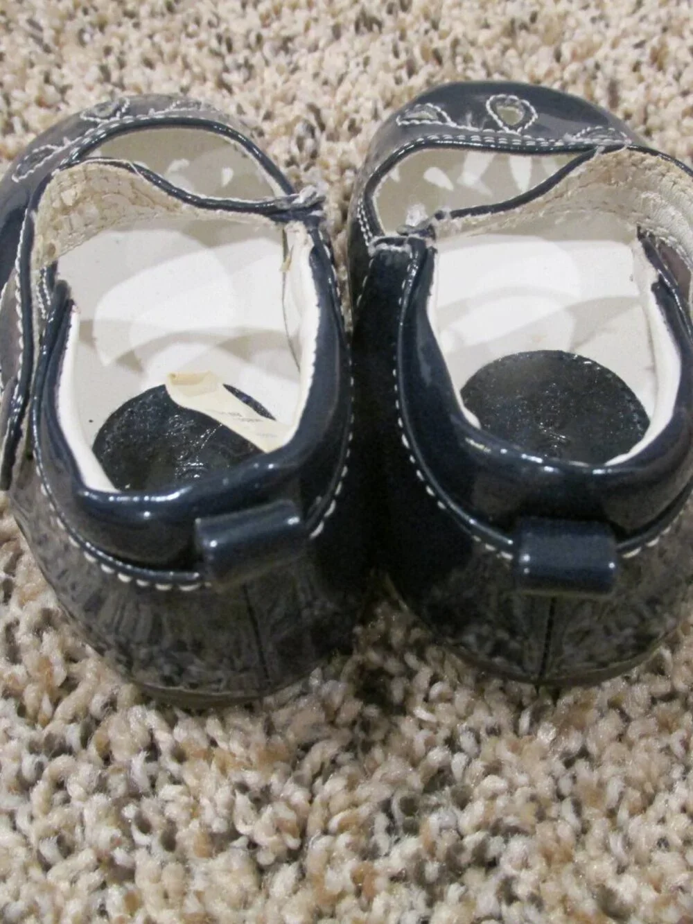 Baby Gap Mary Jane Shoes Toddler‎ Girls Size 4 Navy Blue White Stitching Snap